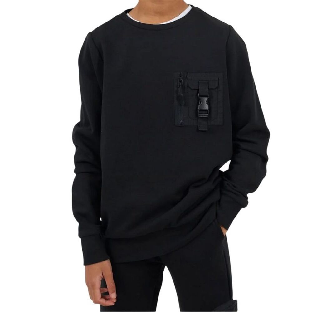 Brave Soul Childrens/Kids Tech Long-Sleeved Sweatshirt / Jet Black